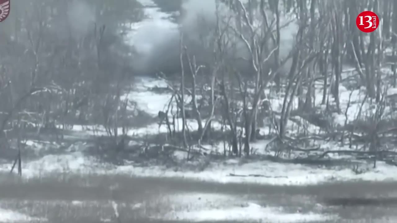 Waiting approaching of Russians from the forest, the Ukrainian army opened fire on the invaders