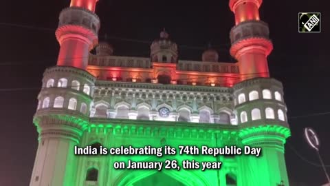 Republic Day 2023 Charminar Lights Up In Flag Colours