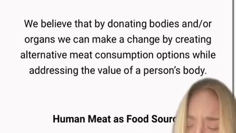 They want us to eat human meat how sick are they? The globalists