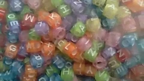 Colorful square letter beads for various crafts