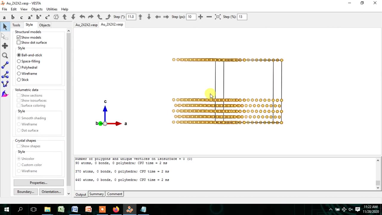 How to Draw a Au(Gold) Nanowire from CIF file using VESTA Software