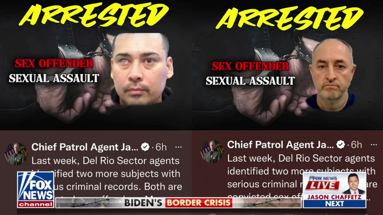 Border patrol agents arrested two convicted sex offenders in the Del Rio Sector