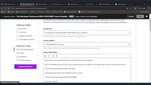 Title: Interviews/Texterviews With Your Name (The Udemy Course Creation) #1