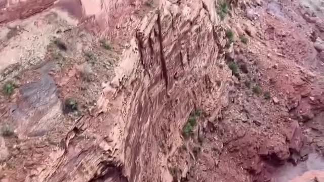 Rope swinging in moab Utah.