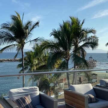 Sunset view from roof restaurant