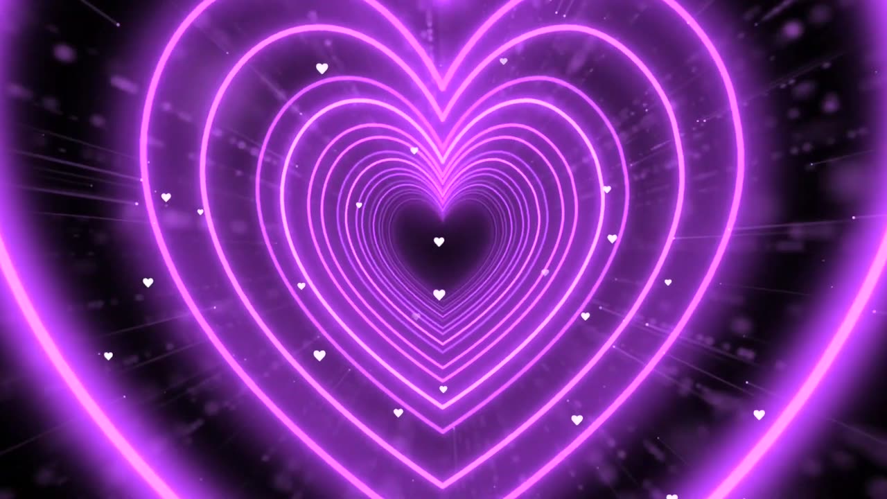 647. Color Changing Heart Tunnel💜🩷❤️Blue Heart Background Heart