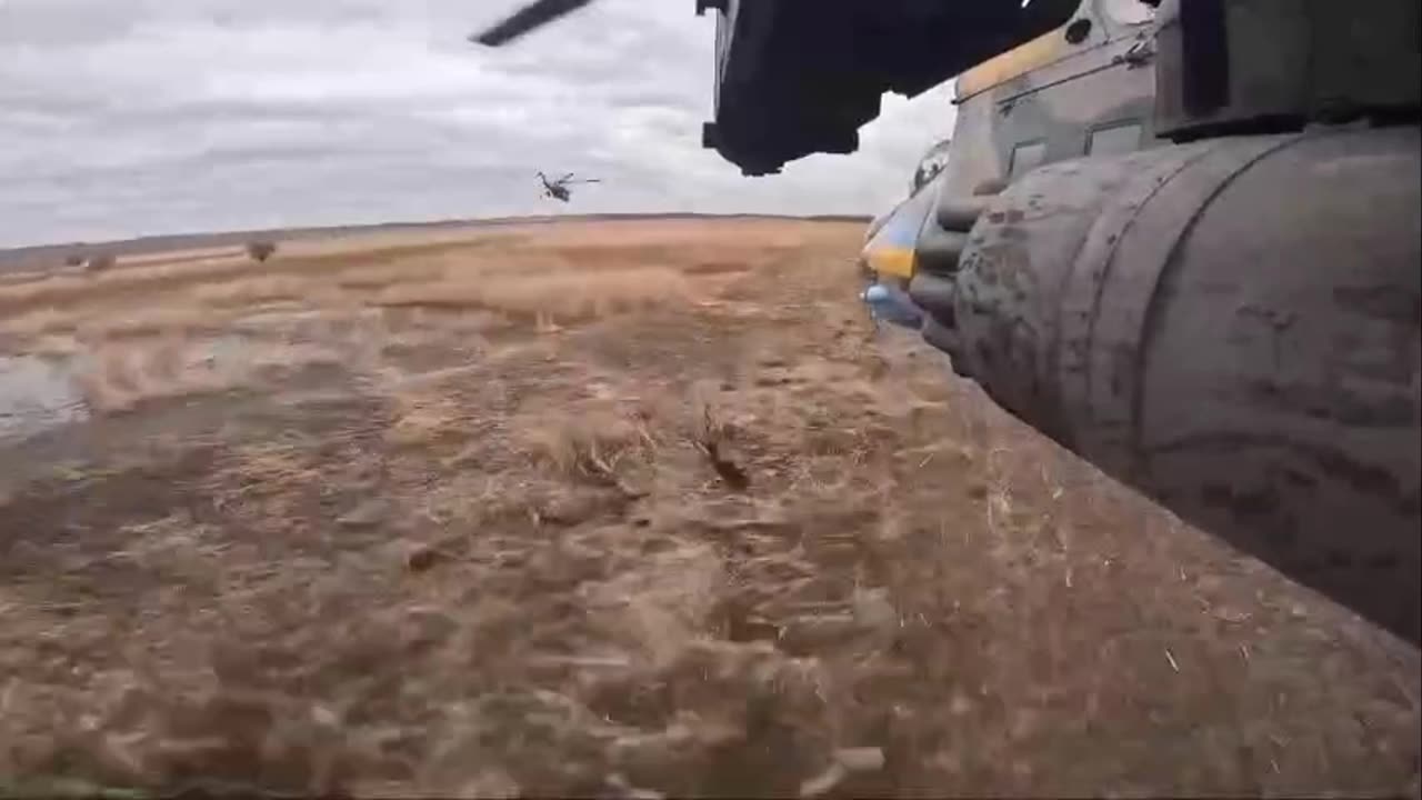 Very low altitude flights of Ukrainian Mil Mi-24 Hind helicopters.