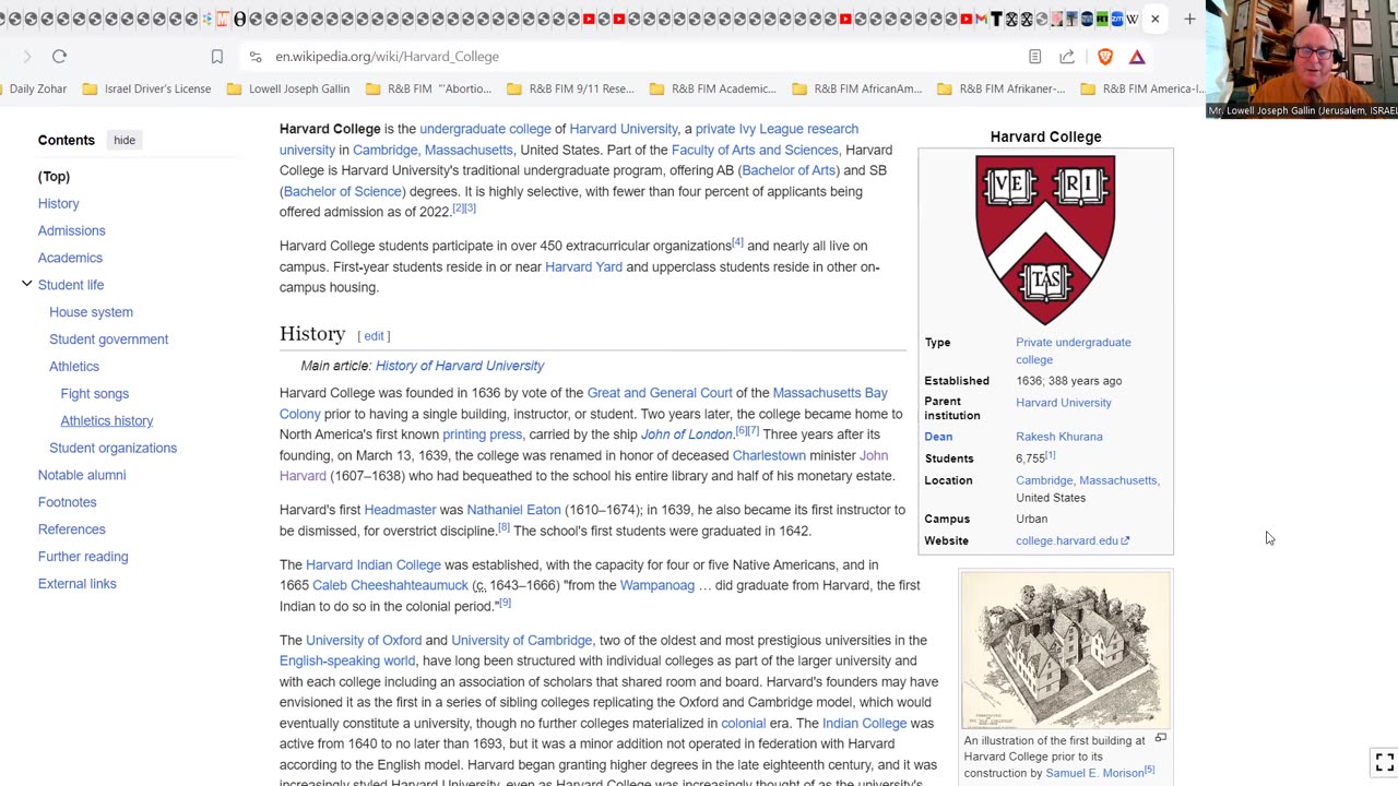 R&B Weekly Seminar: R&B Lowell's Ten Minute History Lessons (Episode #16 -- May 5th, 2024). Topic: "John Harvard (1607-1638), after whom Harvard College (established 1636) was named"