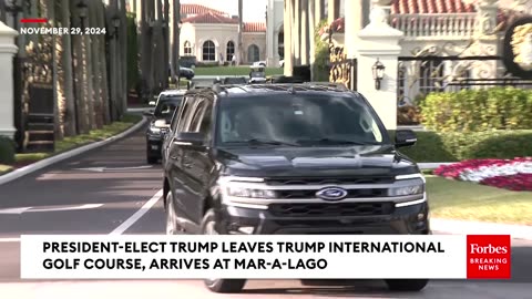 Supporters Wave To Trump Motorcade As Pres.-Elect Goes From Golf Course To Mar-A-Lago