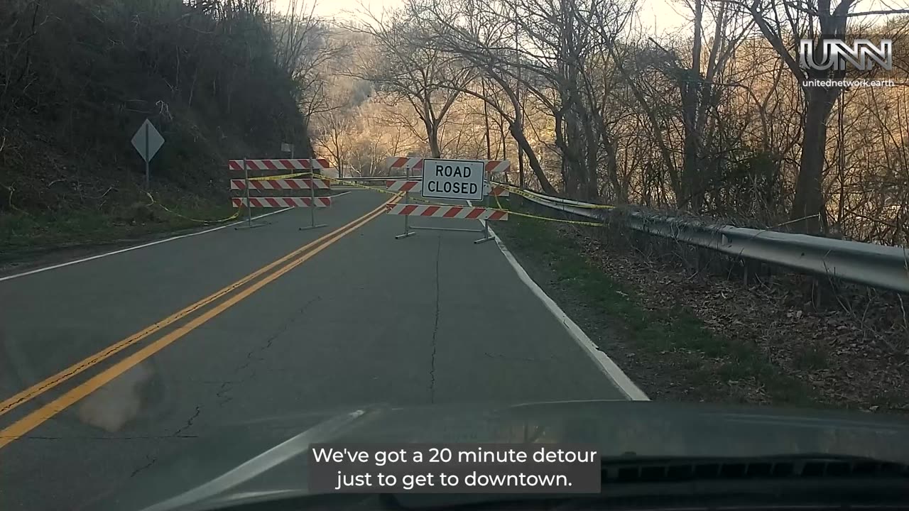 Massive landslide hits Marshall, NC! Local transportation department is on it.