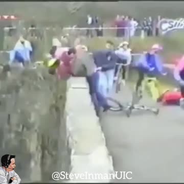 Fan & Cyclist Goes Overboard