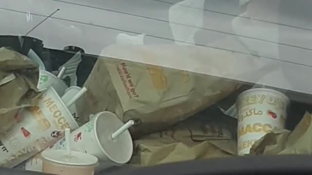 Woman's Car Filled with McDonald's Food