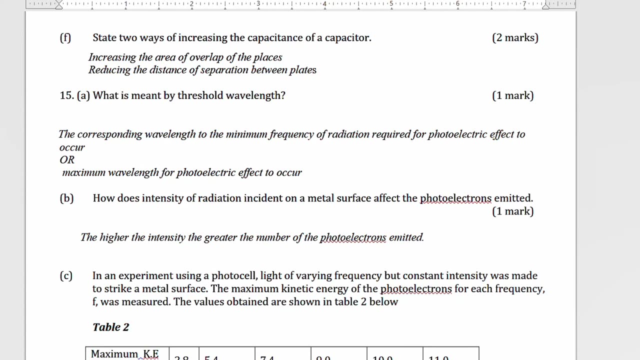 KCSE 2025 Physics Paper 2 Prediction
