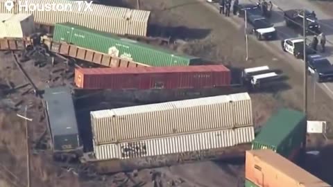 Train Derails Near Houston Reported Hazardous Materials on Board