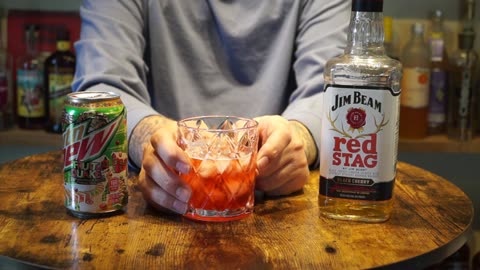 Jim Beam Red Stag Black Cherry Whiskey & Mtn Dew Fruit Quake