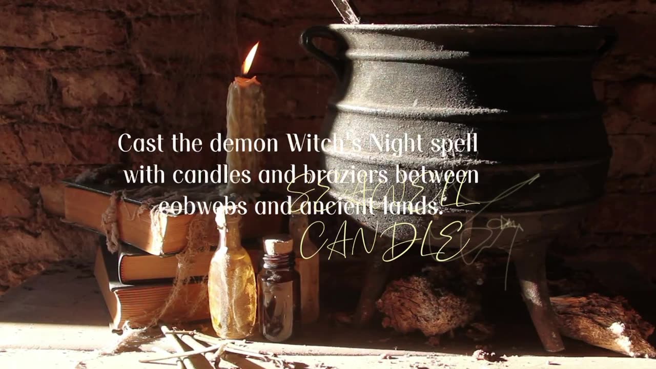 Witch's Night Spell with Candles