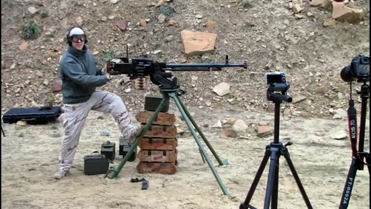 Shooting a DShK Heavy Machine Gun