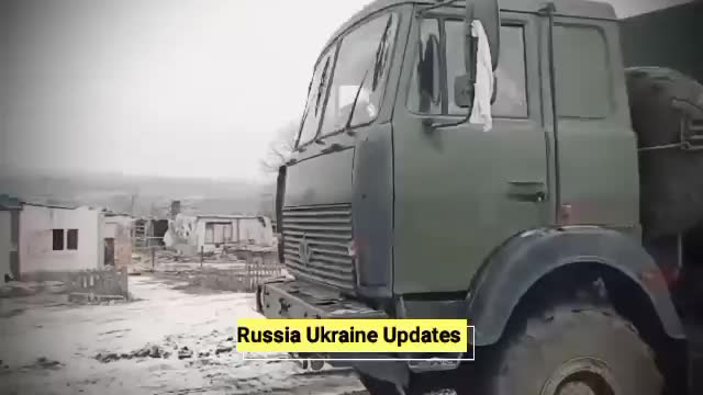 Truck is supposed to be driven by a captured Ukrainian soldier