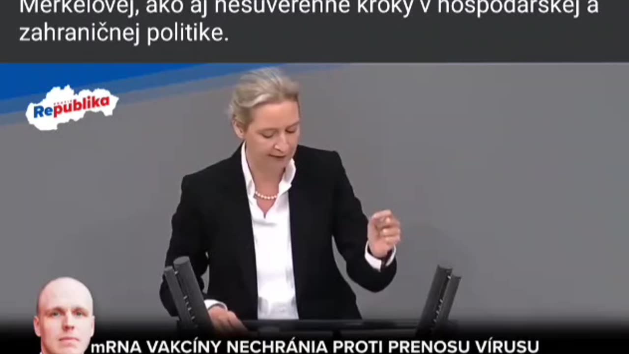 Alice Weidel AfD projev v Bundestagu