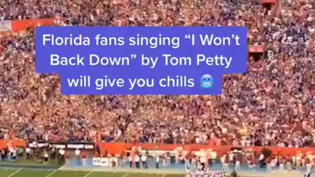 FL fans singing 'I won't back down'
