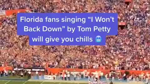 FL fans singing 'I won't back down'