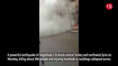 MOMENT: Dramatic video shows building collapsing after Turkey quake