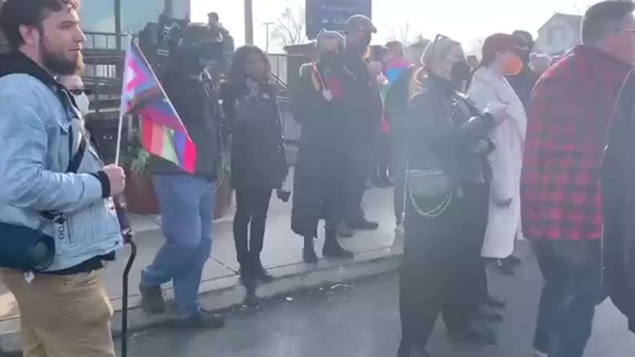 Protest at a Drag Story Time event at TerryBerry Library in Hamilton.