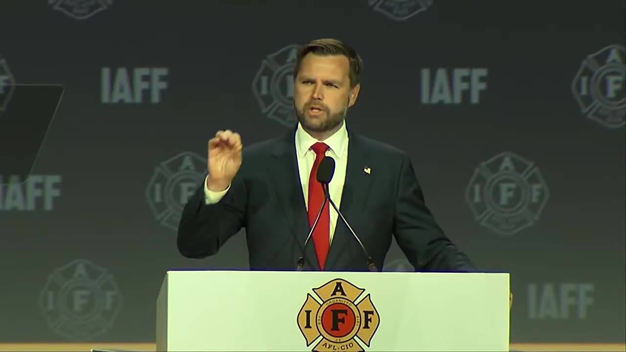 JD Vance speaks at International Association of Fire Fighters Convention in Boston