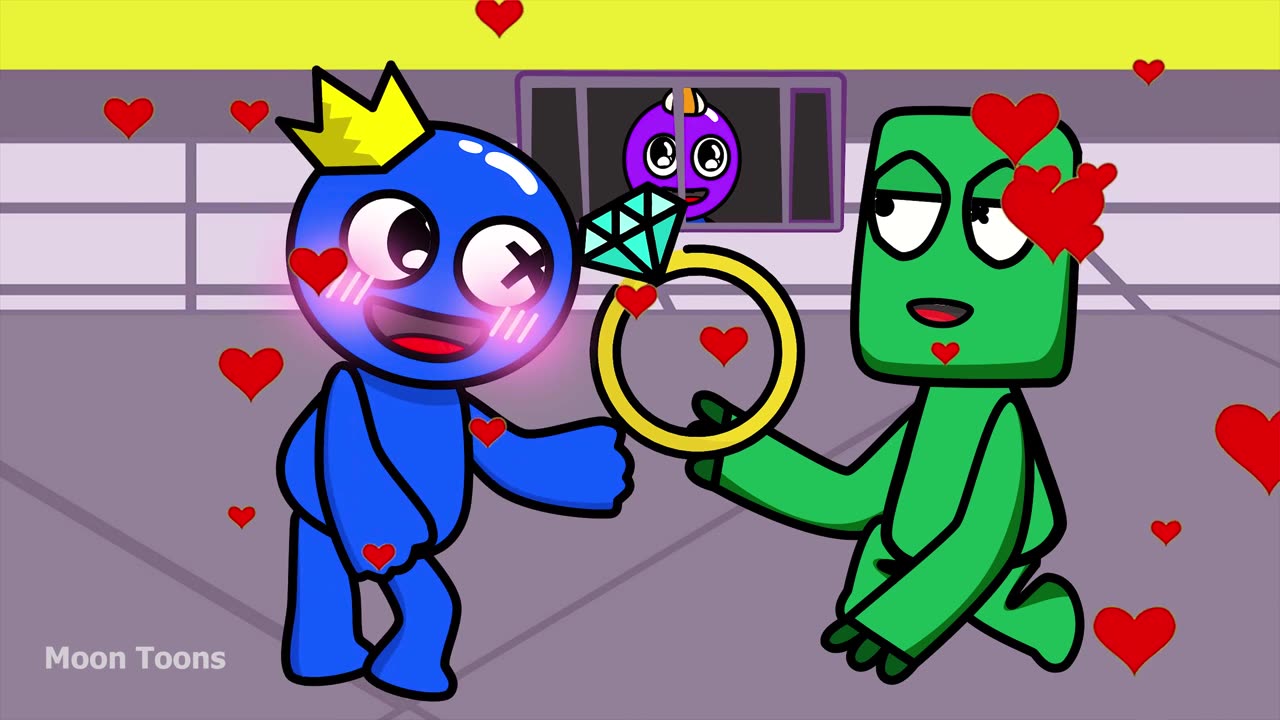 Blue x Green Rainbow Friends Ship _ Green Propose Blue Rainbow Friends Animation