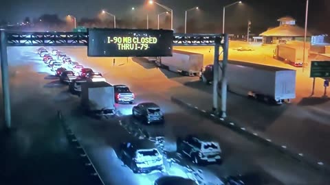 DRONE FOOTAGE FROM I-90 FREEWAY IS CLOSED