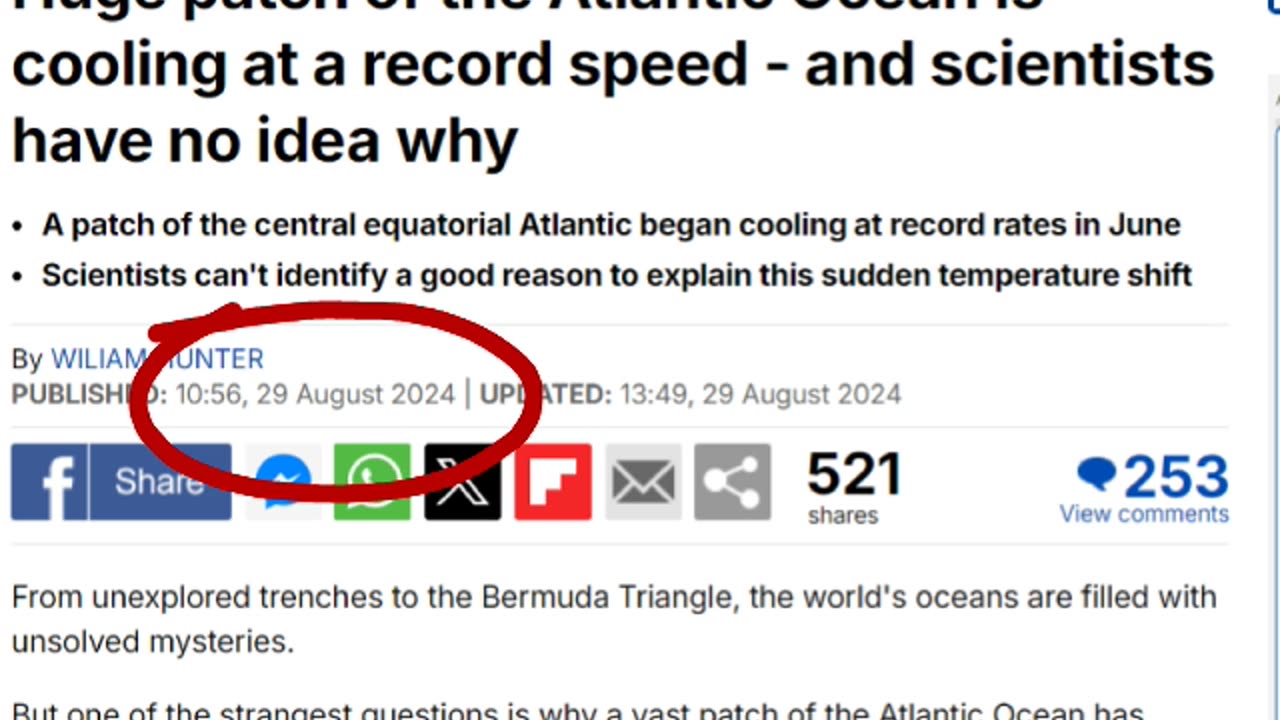 9. Cooling sea temperatures