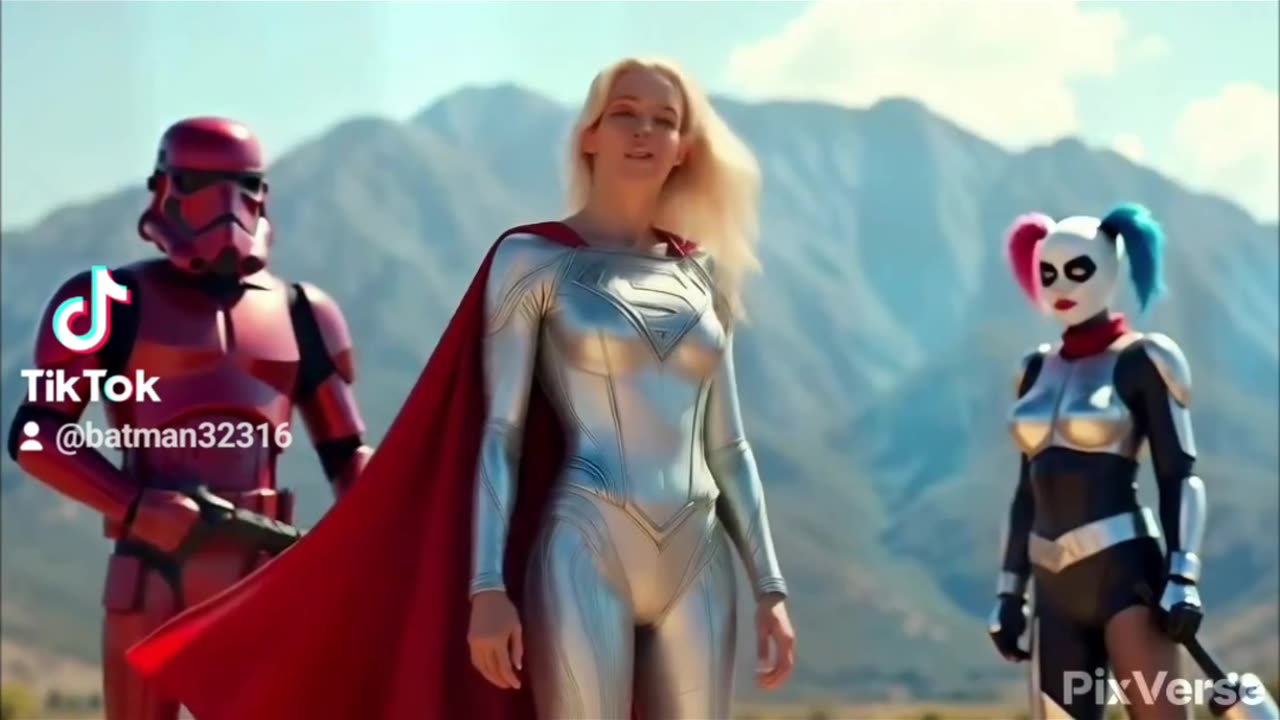 Supergirl and Stormtrooper and Harley ai