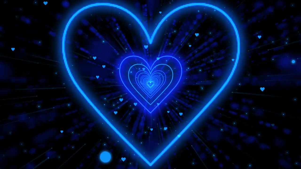 1111. Heart Background💙Love Heart Tunnel Background Video Loop Heart