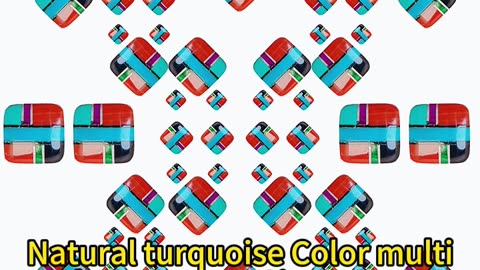 Natural turquoise Color multi Shape square Size 10mm Handmade 20241004-07-08