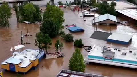 Most Devastating Hurricane in History. Hurricane Helene Flooding submerge buildings.