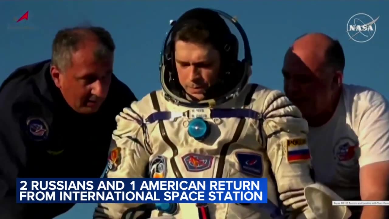 Capsule carrying 2 Russians and 1 American returns to Earth from space station