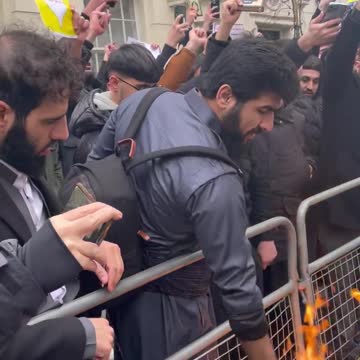 UK: Muslims Burn the Danish Flag in Protest to the Lastest Quran Burnings in Denmark