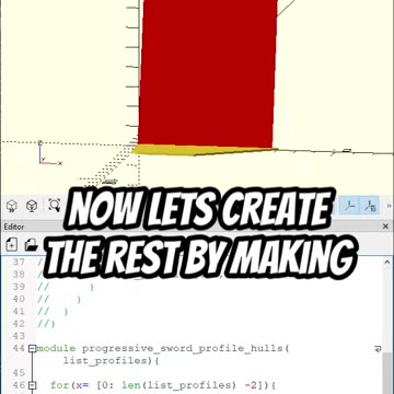 OpenScad: Make Curved sword Blade