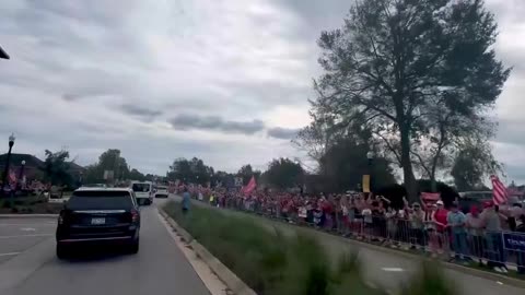 Look at these crowds lining the streets for Trump in Georgia!