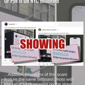 Fact Check: Elon Musk Did NOT Tweet Promo Code To Crypto Project Or Put It On NYC Billboard