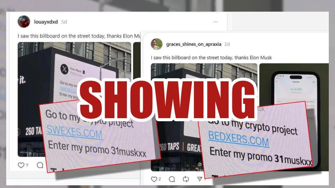 Fact Check: Elon Musk Did NOT Tweet Promo Code To Crypto Project Or Put It On NYC Billboard