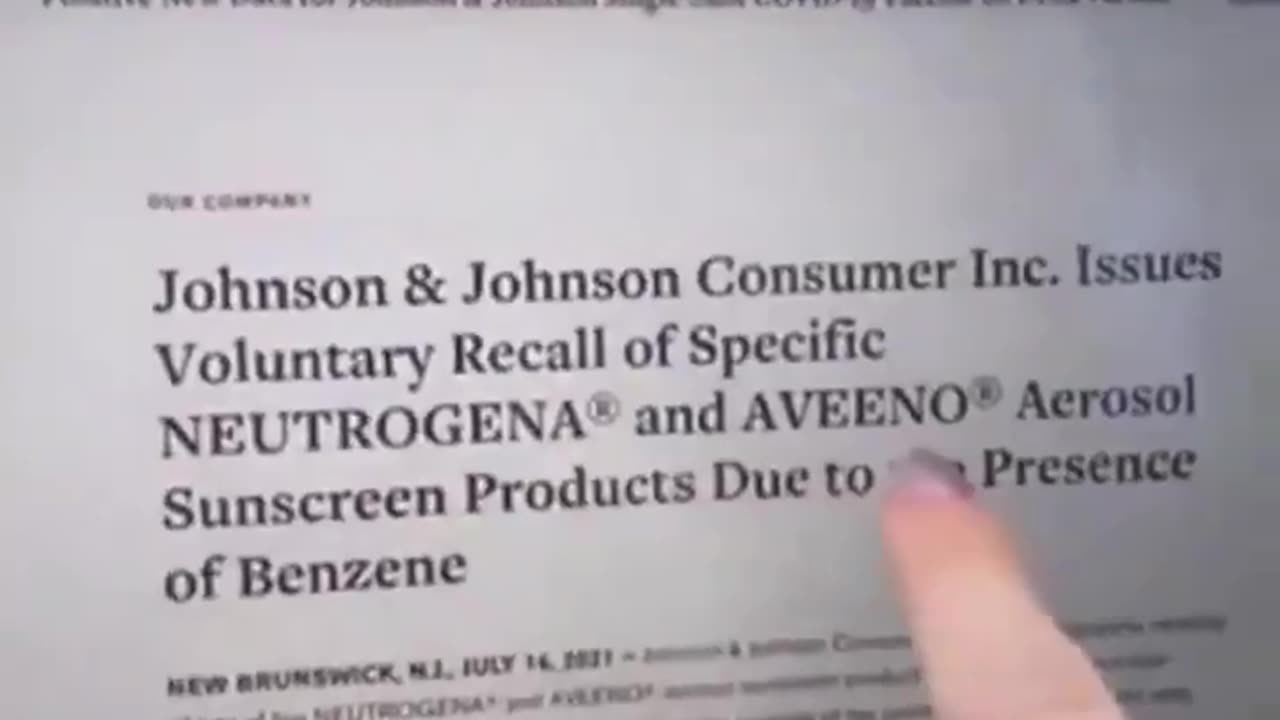 Johnson & Johnson Was Caught Adding Cancer Causing Carcinogens Into Their Sunscreens.