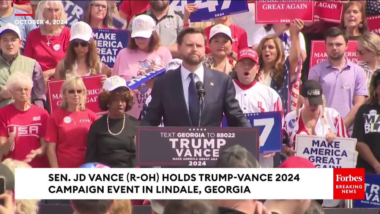 BREAKING NEWS: JD Vance Takes Multiple Question From Reporters, Revs Up Supporters At Georgia Rally