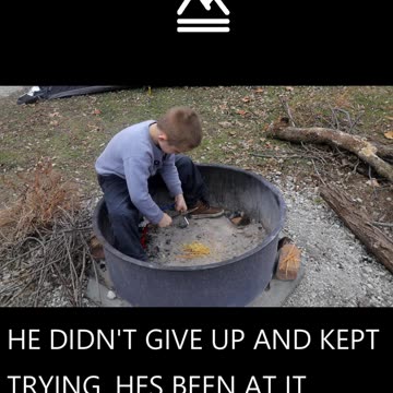 5YR OLD LEARNS FERRO ROD FIRE