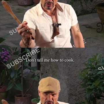 Italian hand gestures! This one means "Don't tell me how to cook"