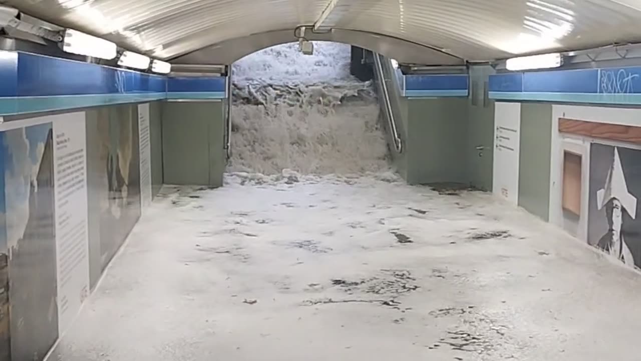 Flooding in Madrid Subway Station