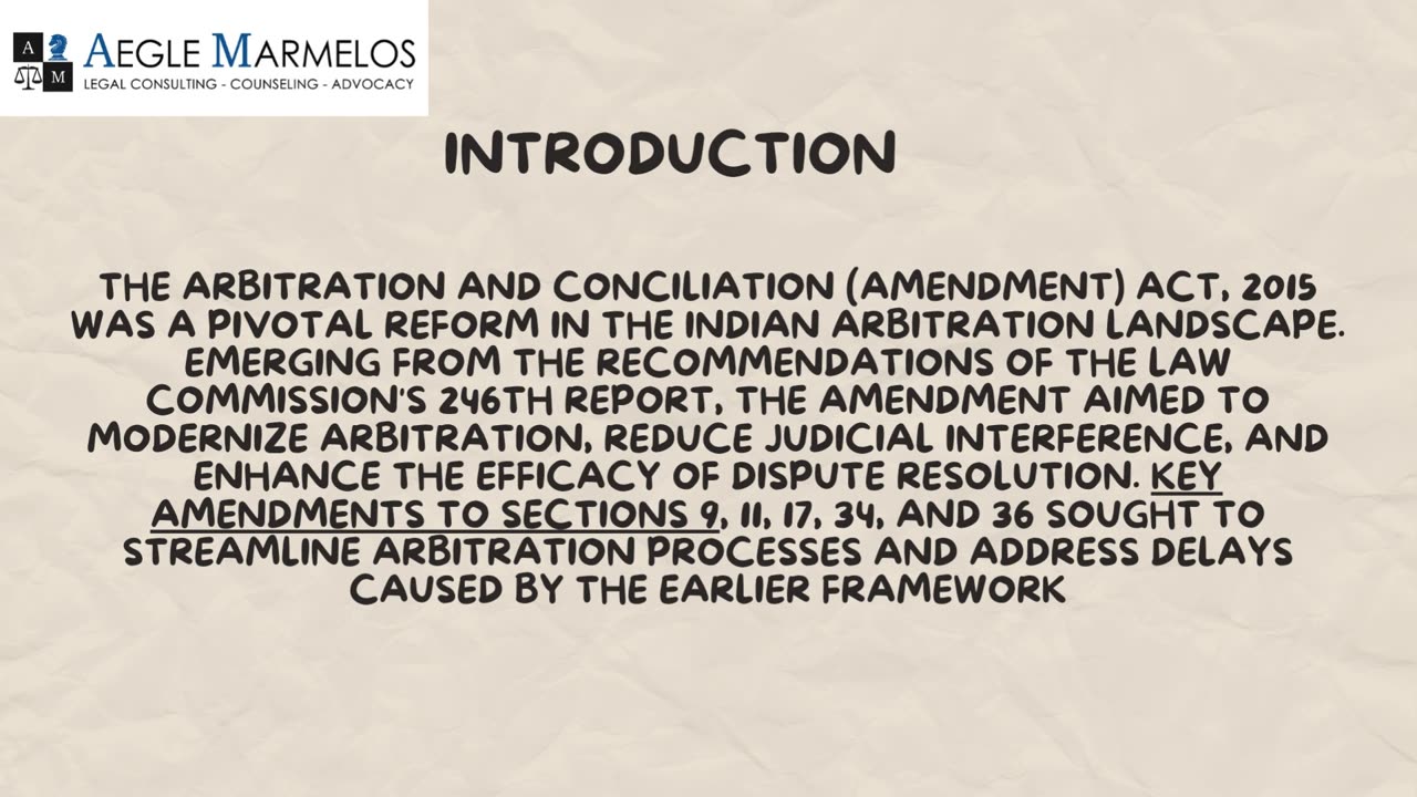 Arbitration and Conciliation Amendment Act 2015 Key Insights