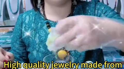 241203-2 High quality jewelry made from large pieces of natural original turquoise wool, fashionable