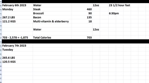 Daily Calorie Count: February 6th