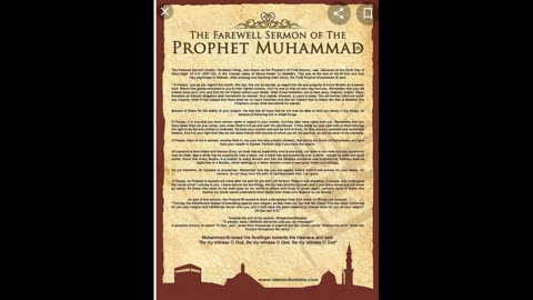 Last Sermon of Nabi Muhammad(saw)